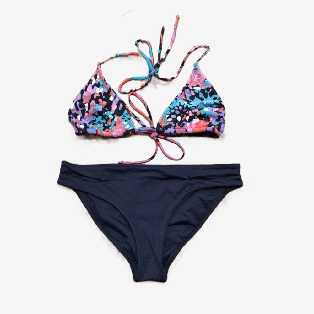 Shoshanna Bikini Top + L*Space Cutout Bottoms Set Small Designer Swimwear